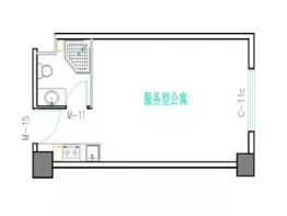 兴合大厦1室1厅1卫建面44.67㎡