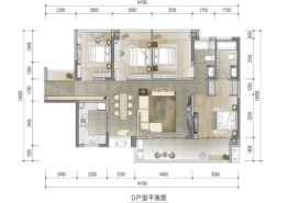 德润天禧4室2厅1厨2卫建面125.00㎡