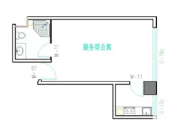 兴合大厦1室1厅1厨1卫建面48.76㎡