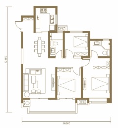 国樾府3室2厅1厨2卫建面119.33㎡