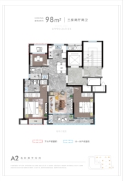 万固·云泰璟园3室2厅1厨2卫建面98.00㎡