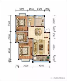 和泽园3室2厅1厨2卫建面94.00㎡