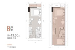 旺德府·万象时代3室2厅1厨2卫建面43.30㎡