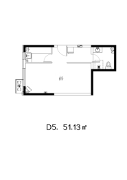 云谷公寓1室1厨1卫建面51.13㎡