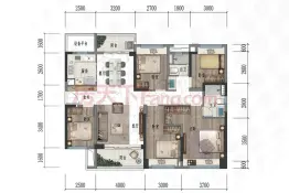 天汇花园5室2厅1厨2卫建面143.00㎡