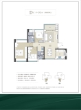 凤鸣水岸花园D户型3房2厅2卫（约95㎡）