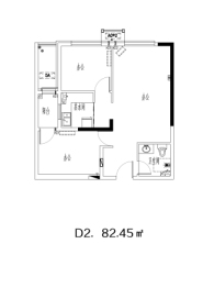 云谷公寓3室1厨1卫建面82.45㎡