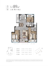 晨曦雅苑3室2厅1厨2卫建面89.00㎡