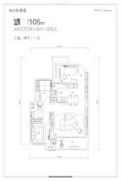 咸阳融创西部湾3室2厅1厨1卫建面105.00㎡