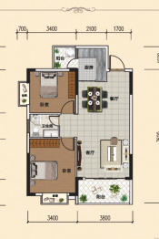 广丰·一品郡2室2厅1厨1卫建面82.14㎡