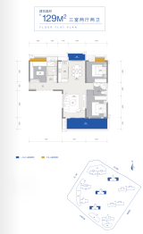 华侨城欢乐里3室2厅1厨2卫建面129.00㎡