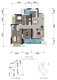 海怡天·公园九里3室2厅1厨2卫建面106.50㎡