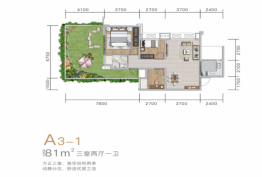 滨江郦城3室2厅1厨1卫建面81.00㎡