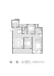 中冶国锐锦绣雅著3室2厅1厨2卫建面107.00㎡