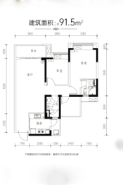 世茂望锦3室2厅1厨2卫建面91.50㎡