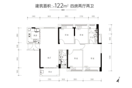 世茂望锦4室2厅1厨2卫建面122.00㎡