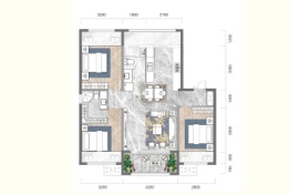 锦绣华府3室2厅1厨2卫建面101.73㎡