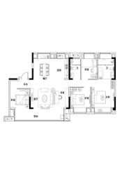 碧桂园·都荟锦4室2厅1厨2卫建面143.00㎡