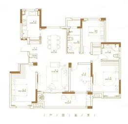 钱龙银色港湾4室2厅1厨2卫建面138.00㎡