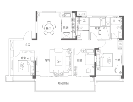 庐江碧桂园星悦台4室2厅1厨2卫建面149.00㎡