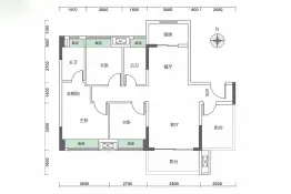 财信玺阅2室2厅1厨2卫建面114.00㎡