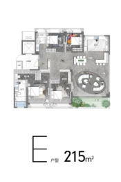 绿地·敔山天地4室2厅1厨2卫建面215.00㎡