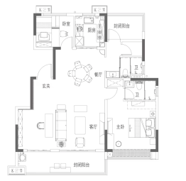 庐江碧桂园星悦台4室2厅1厨2卫建面126.00㎡