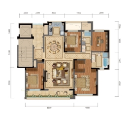 万达蘭园4室2厅1厨3卫建面170.00㎡