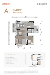 金科琼华未来3室2厅1厨2卫建面80.00㎡