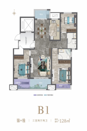 盛泰锦园一期3室2厅1厨2卫建面128.00㎡