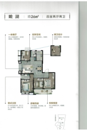 大江柏悦湖上4室2厅1厨2卫建面126.00㎡