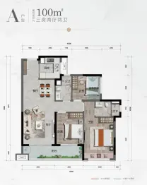 龙光天誉3室2厅1厨2卫建面100.00㎡