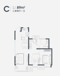 天津新鸥鹏教育城3室2厅1厨1卫建面89.00㎡