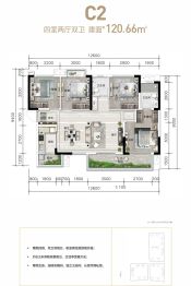 兴唐悦府4室2厅1厨2卫建面120.66㎡