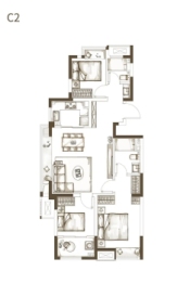 誉景澜庭3室2厅1厨2卫建面99.00㎡