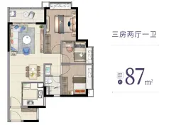 时代芳华3室2厅1厨1卫建面87.00㎡