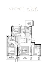 仁恒湖滨世纪3室2厅1厨2卫建面125.00㎡