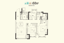 绿地·新里海格2室2厅1厨2卫建面88.00㎡