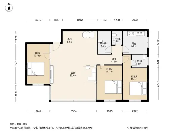 屏苑新村户型图