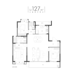 璟萃3室2厅1厨2卫建面127.00㎡