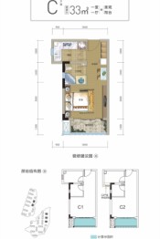 光雾和谷1室1厅1厨1卫建面33.00㎡