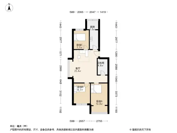 密西花园小区户型图
