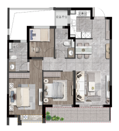 绿城·锦上月鸣3室2厅1厨2卫建面99.00㎡