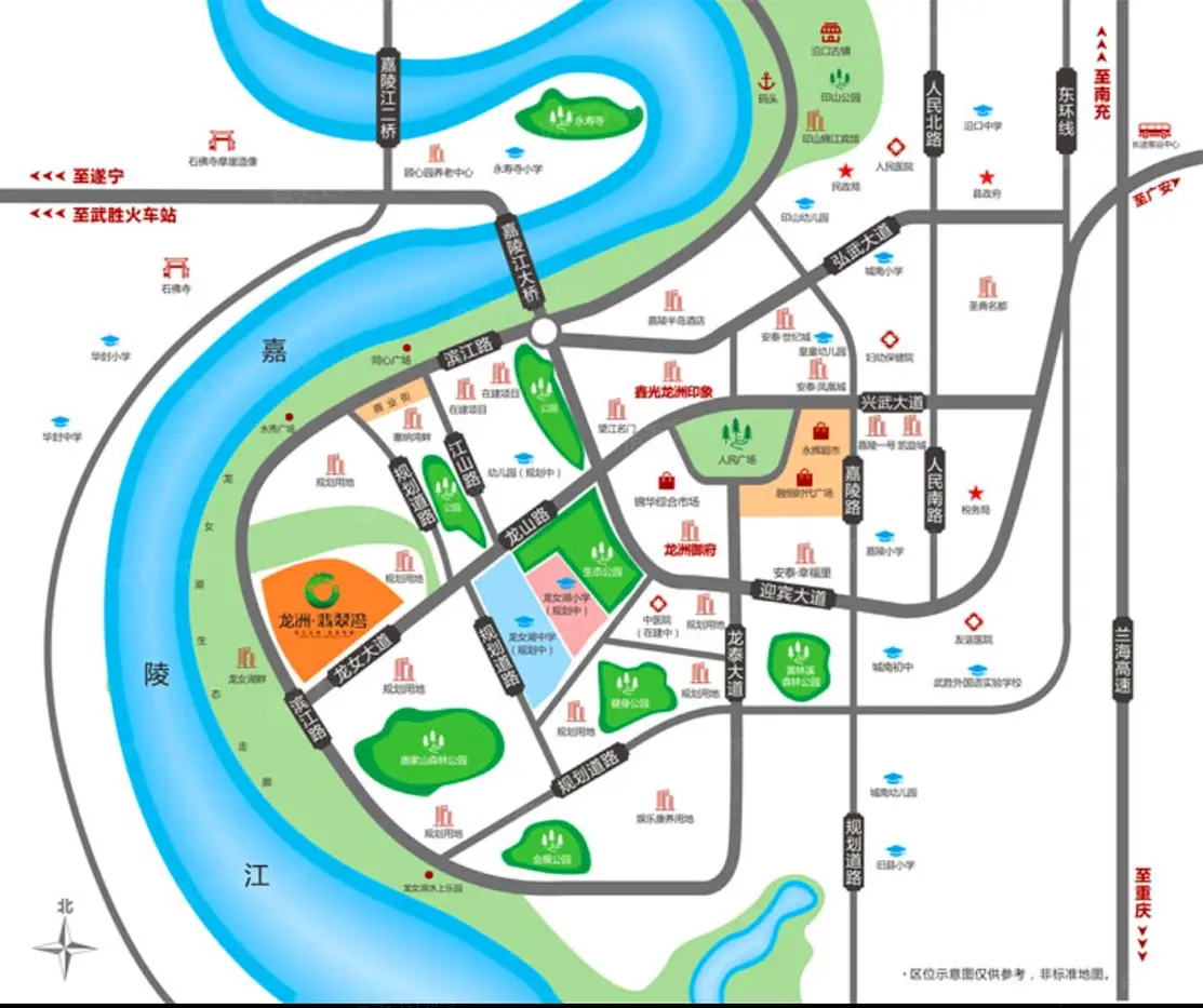 龙洲翡翠湾交通图