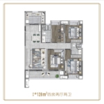 建面约128平米户型