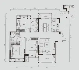 武汉城建·电建｜汤湖观筑3室2厅1厨2卫建面122.00㎡