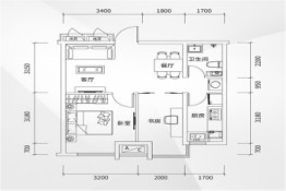 中瑞·凌空里2室2厅1厨1卫建面61.00㎡