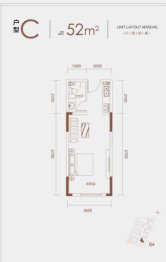 崂矿健康苑.润澜郡1室1厅1厨1卫建面52.00㎡