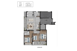 万科臻境雅园3室2厅1厨2卫建面127.00㎡