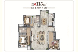 世茂国风龍玺·听澜3室2厅1厨2卫建面113.0㎡